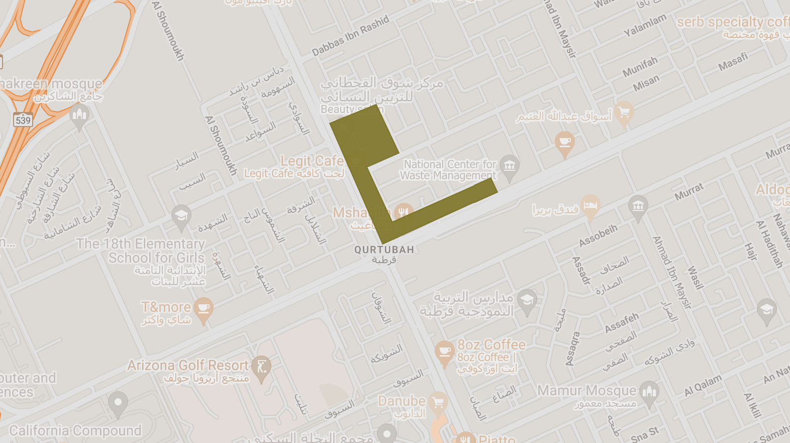 المساحة 161000 م2 حي قرطبة مربع 11